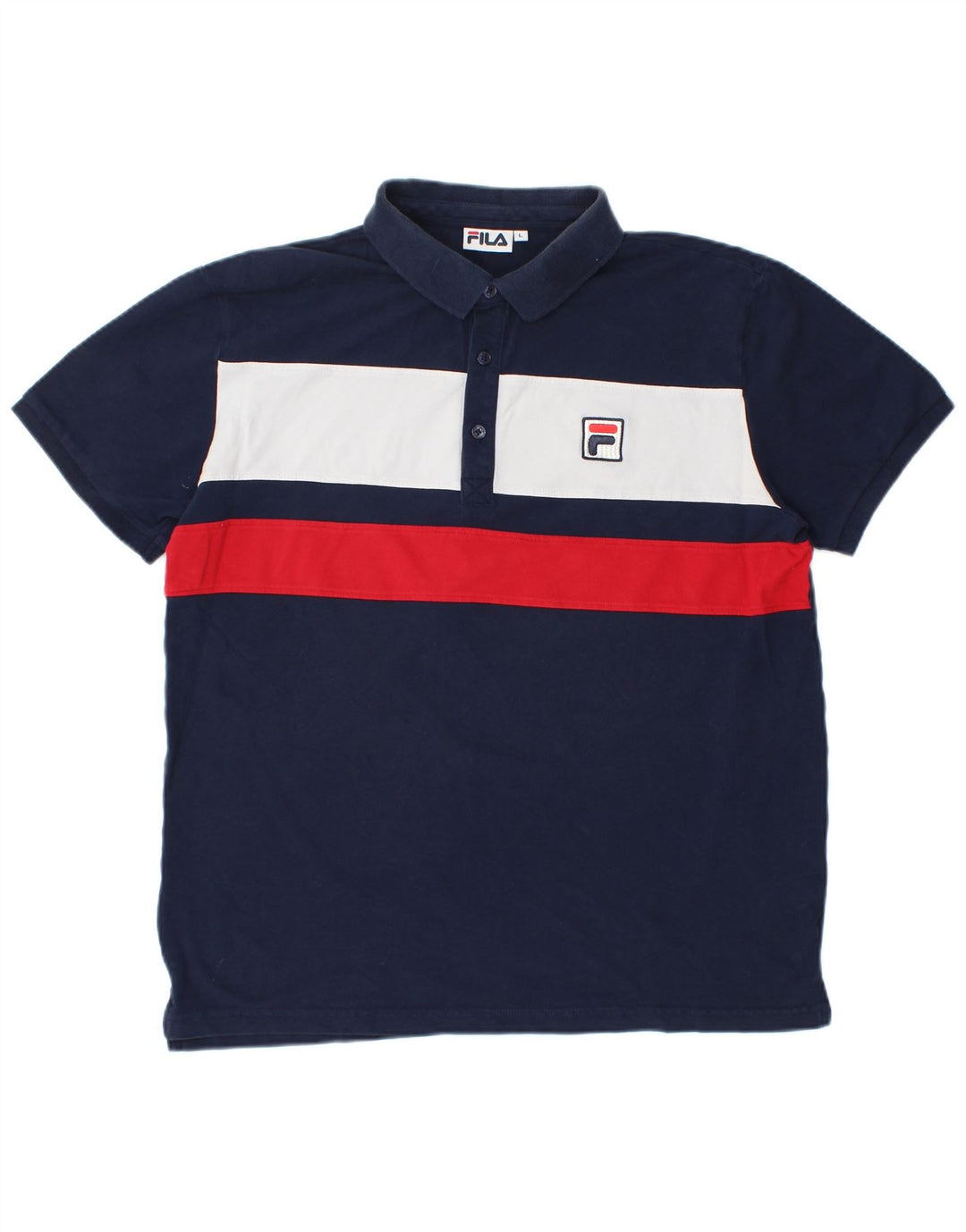 Polo da uomo Fila Large color block blu navy