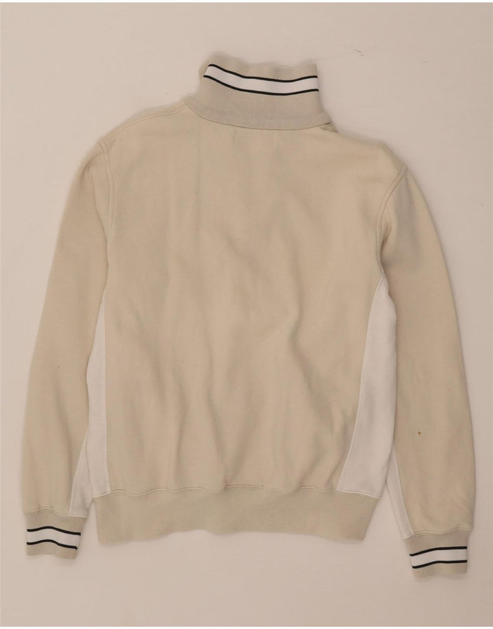 Felpa Kappa da donna con zip e collo, maglione UK 14, color block beige medio