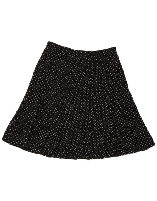 Gonna a trapezio plissettata da donna Momenti W28 media nera maculata