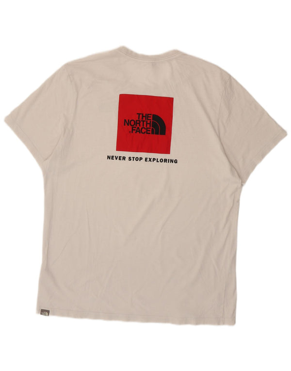 THE NORTH FACE Mens Graphic T-Shirt Top XL Off White Cotton