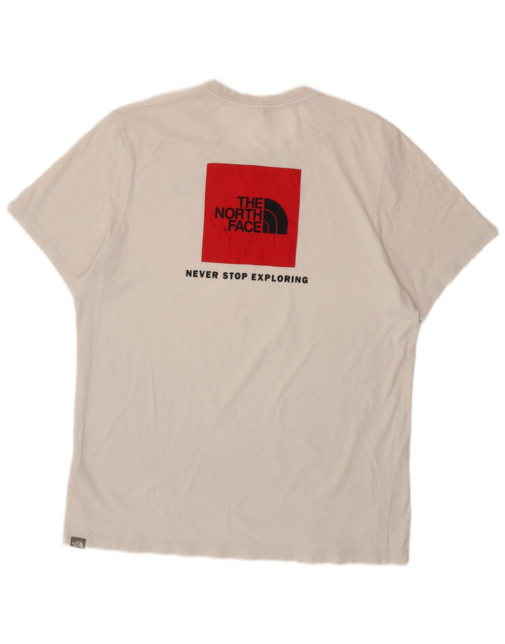 THE NORTH FACE T-shirt grafica da uomo Top XL in cotone bianco sporco