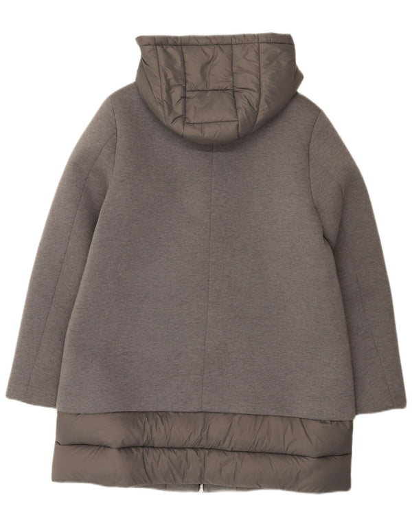 Cappotto imbottito con cappuccio da donna United Colors of Benetton UK 12 Modal grigio medio