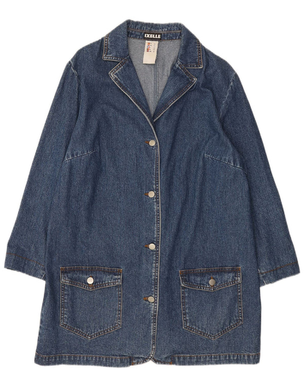 Cappotto vintage in denim da donna UK 18 XL in cotone blu