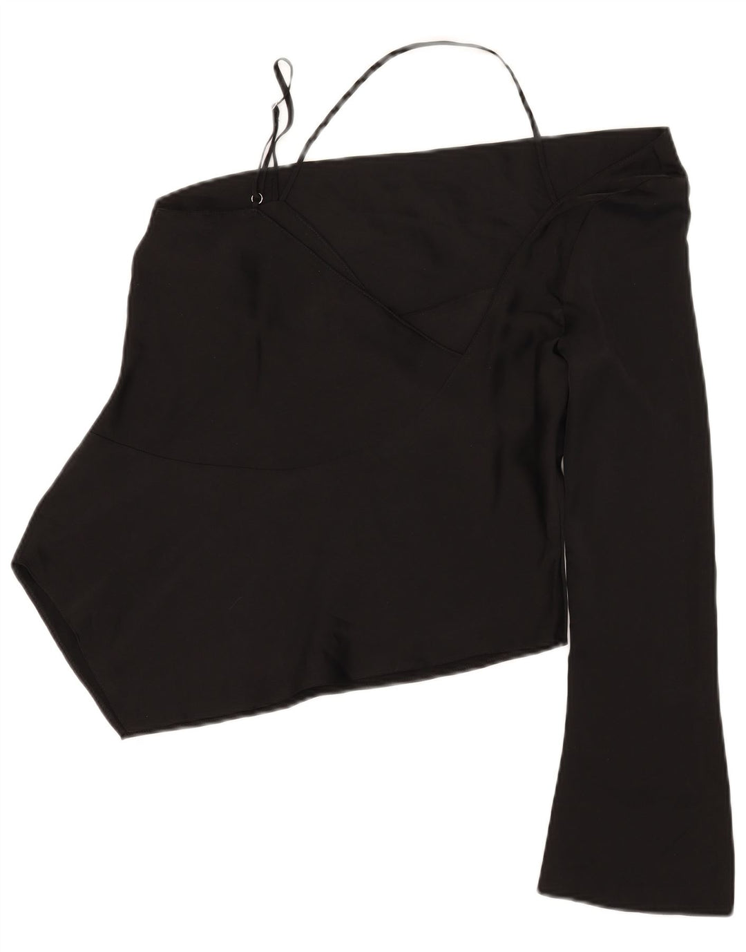 Topshop Top asimmetrico monospalla da donna UK 12 poliestere nero medio