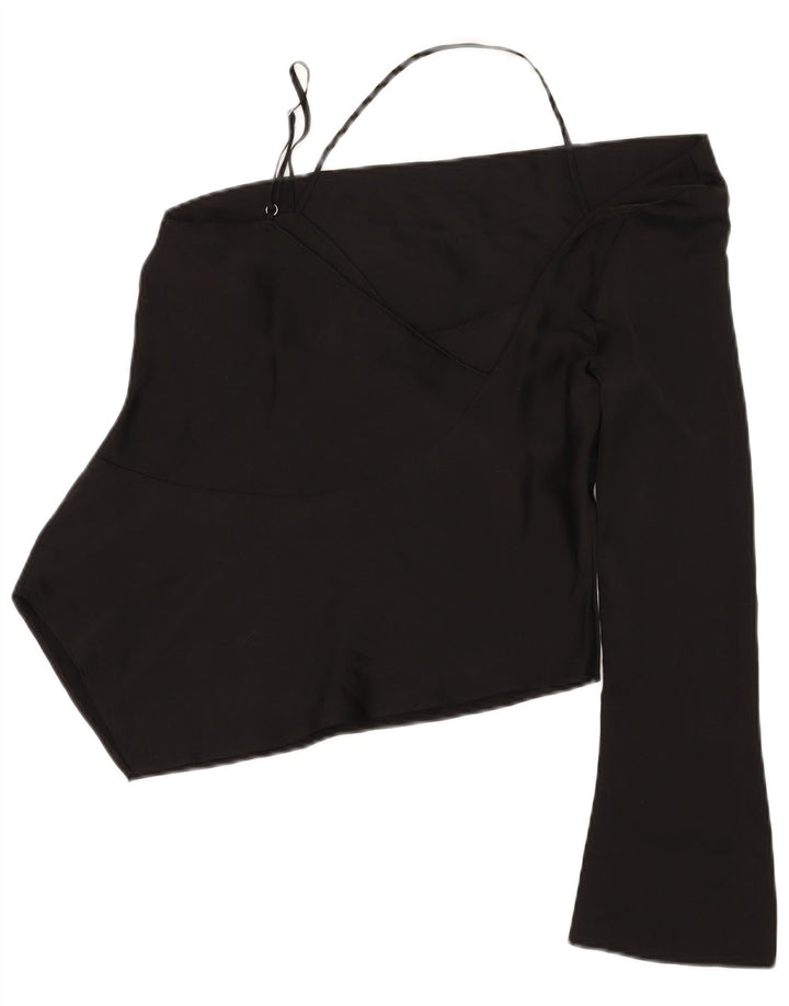 Topshop Top asimmetrico monospalla da donna UK 12 poliestere nero medio