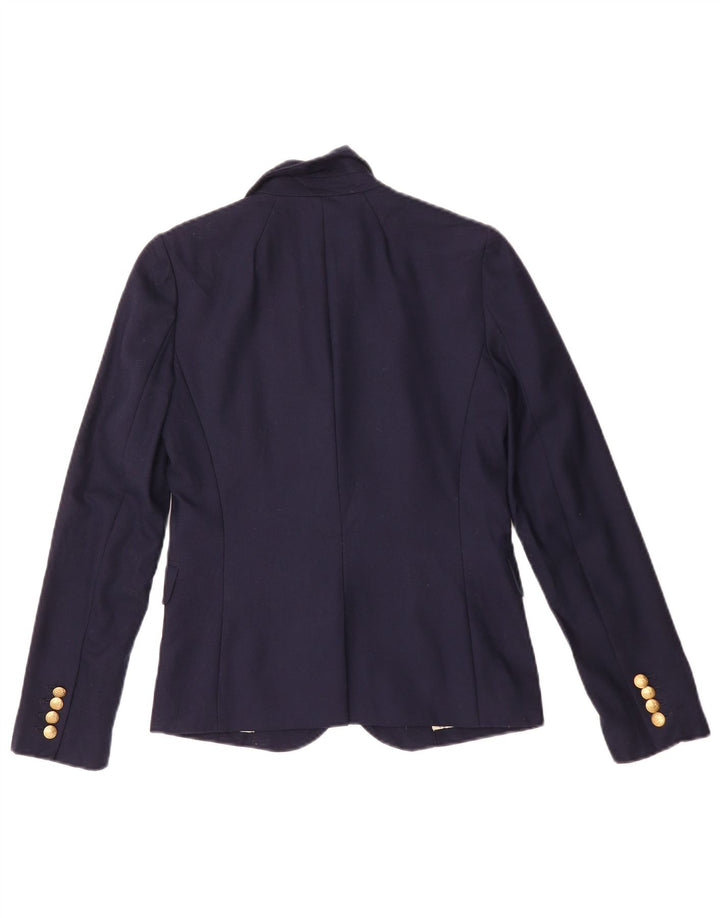 Giacca blazer da donna a 2 bottoni J. CREW US 0 XS in lana blu navy