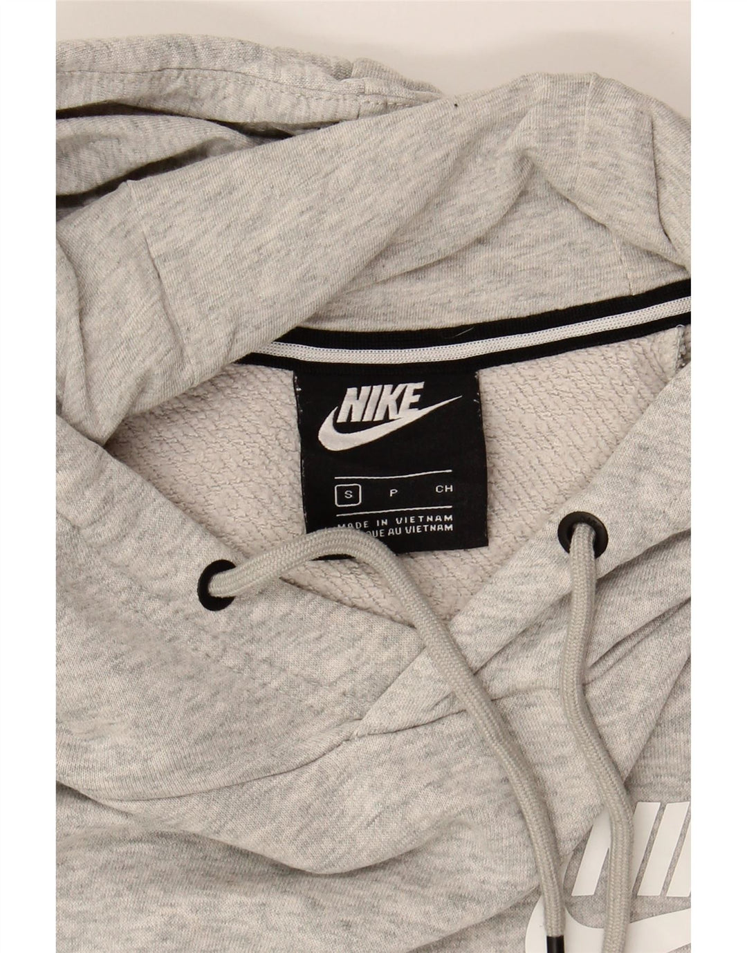 NIKE Womens Oversized Hoodie Jumper UK 10 Small Grey Cotton Vintage Nike and Second-Hand Nike from Messina Hembry 