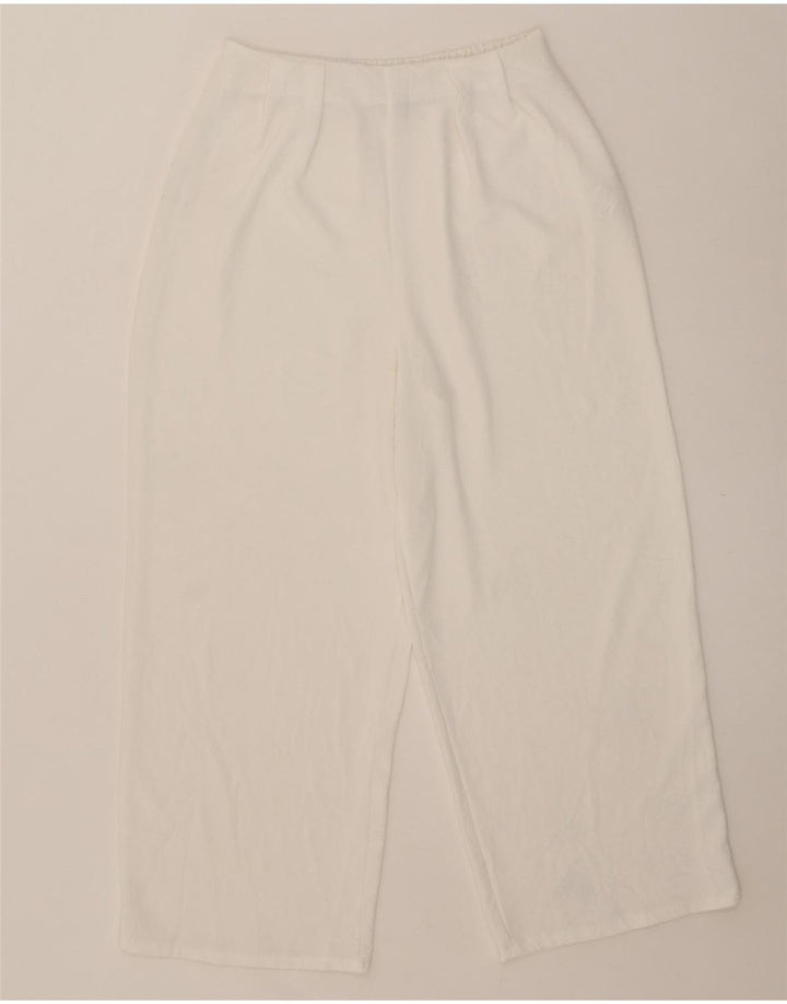 Pantaloni chino larghi da donna Zara medi W28 L25 poliestere bianco
