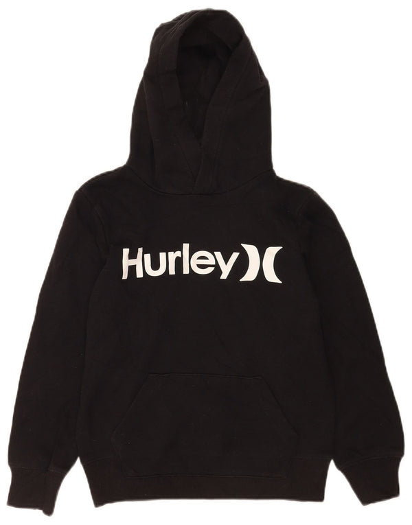 Felpa con cappuccio grafica Hurley per ragazzi 7-8 anni piccola in cotone nero