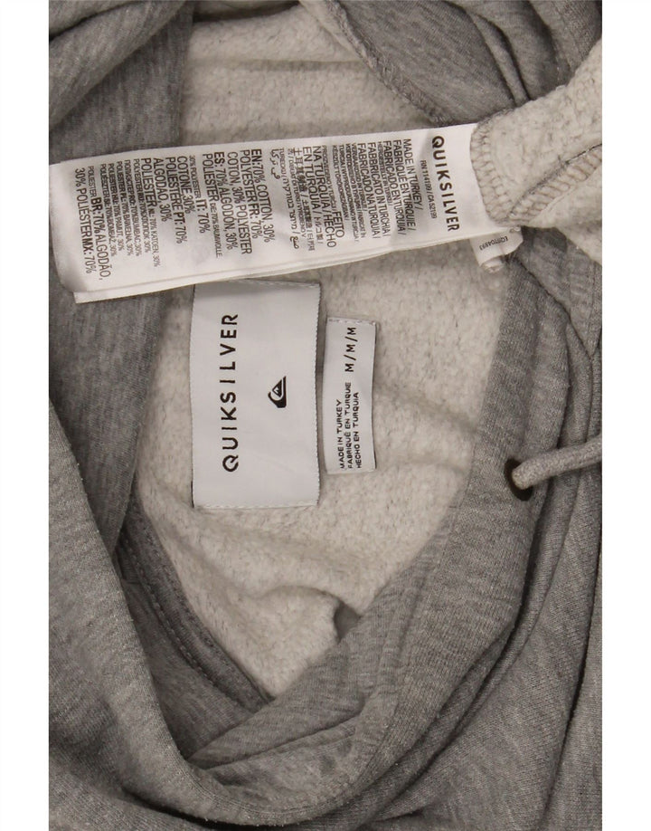 Maglione con cappuccio grafico da uomo Quiksilver in cotone chiazzato grigio medio