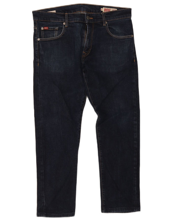 Jeans slim tagliati da uomo Rifle W32 L26 cotone blu navy
