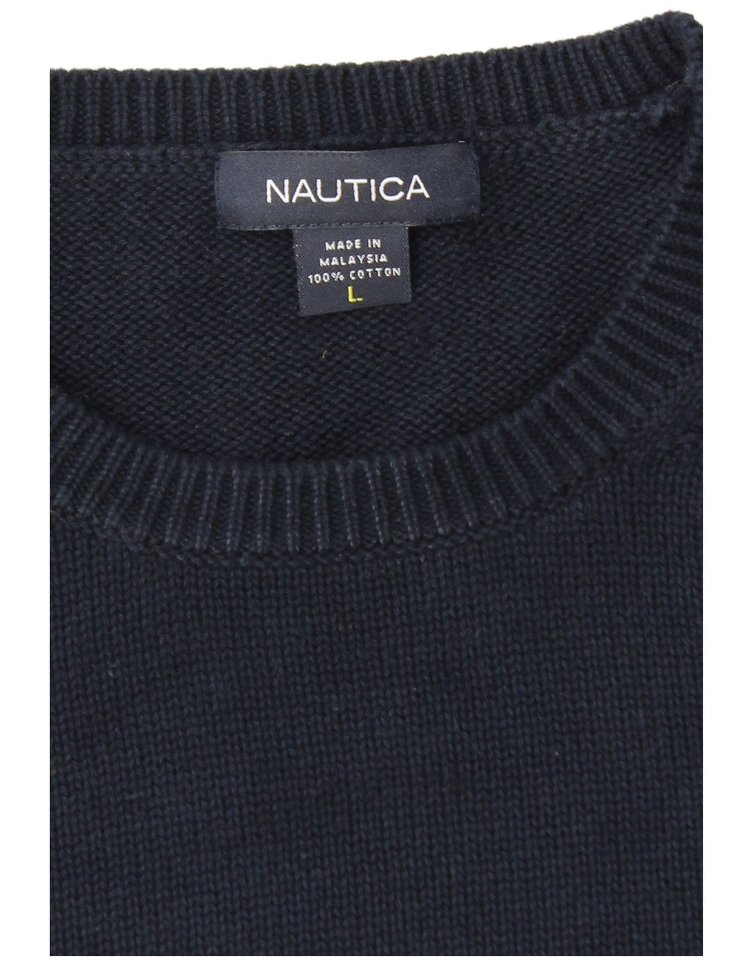 NAUTICA Maglione girocollo da uomo grande in cotone blu navy
