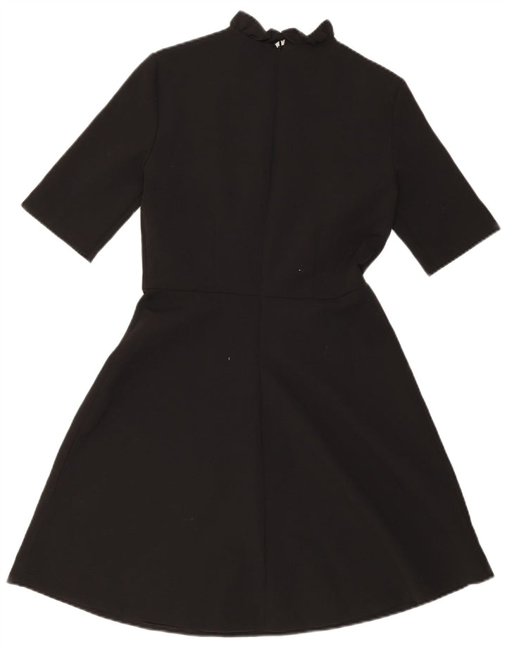 Abito a trapezio da donna ZARA UK 10 piccolo poliestere floreale nero