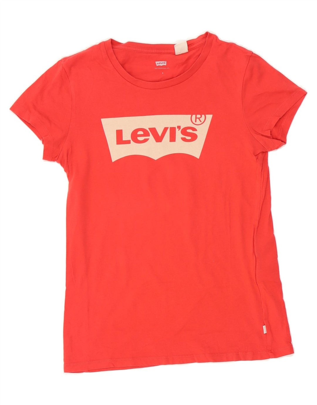 LEVI'S Womens Graphic T-Shirt Top UK 10 Small Red Cotton Vintage Levi's and Second-Hand Levi's from Messina Hembry 