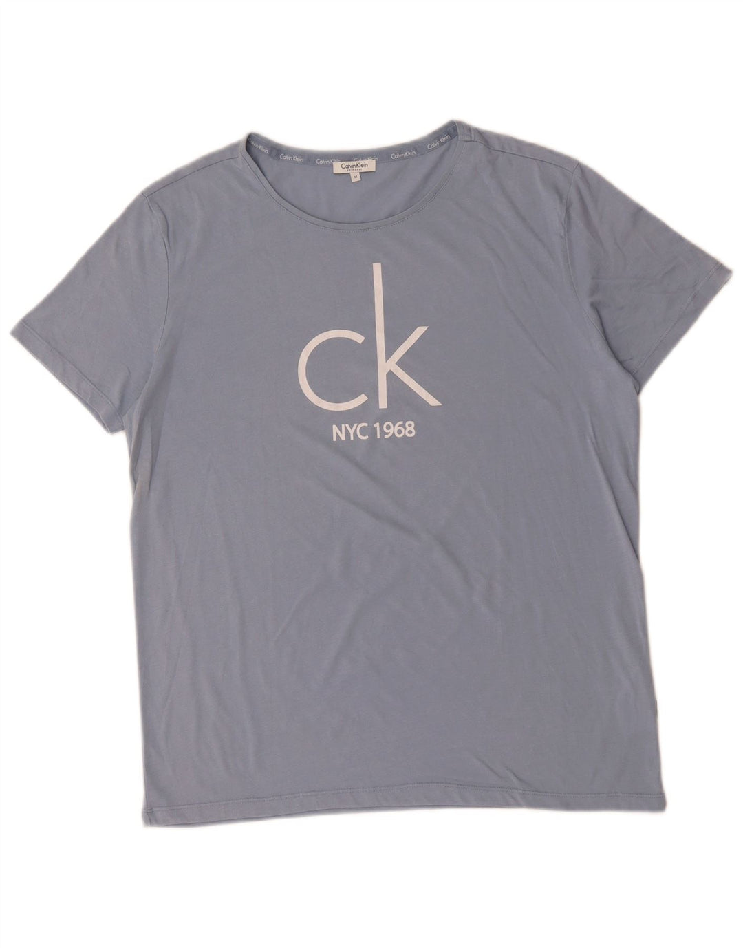 CALVIN KLEIN T-shirt grafica da uomo Top in cotone blu medio