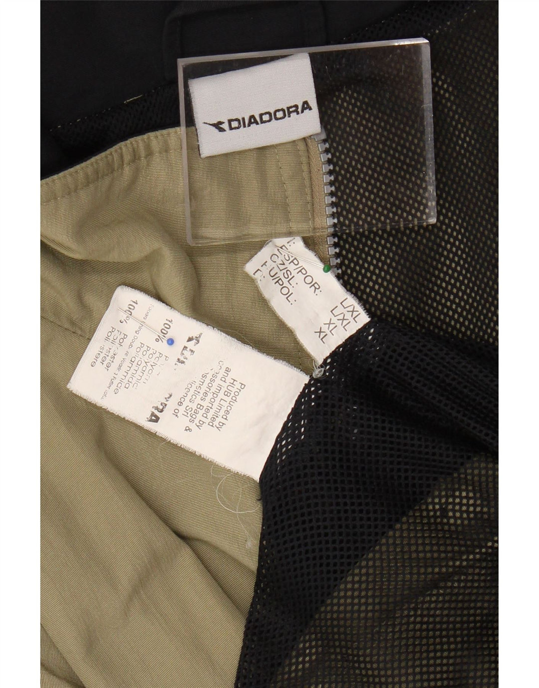 Giacca antipioggia da uomo Diadora con vestibilità ampia con cappuccio UK 40 Large Beige Poliammide