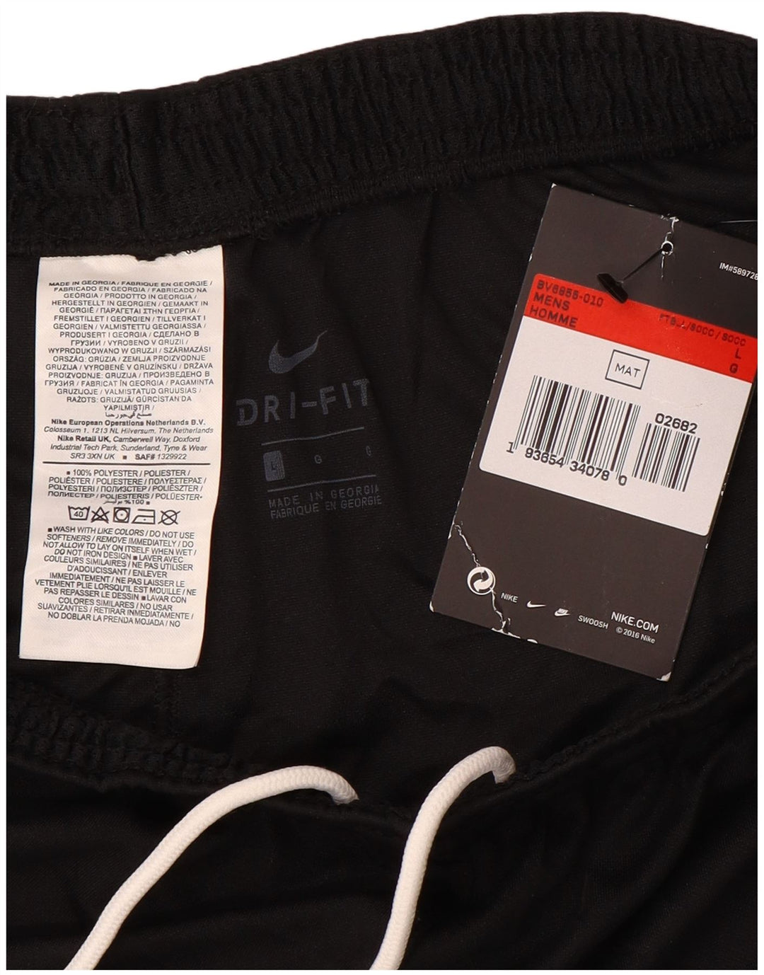 Pantaloncini sportivi Nike Dri Fit da uomo, grandi, in poliestere nero