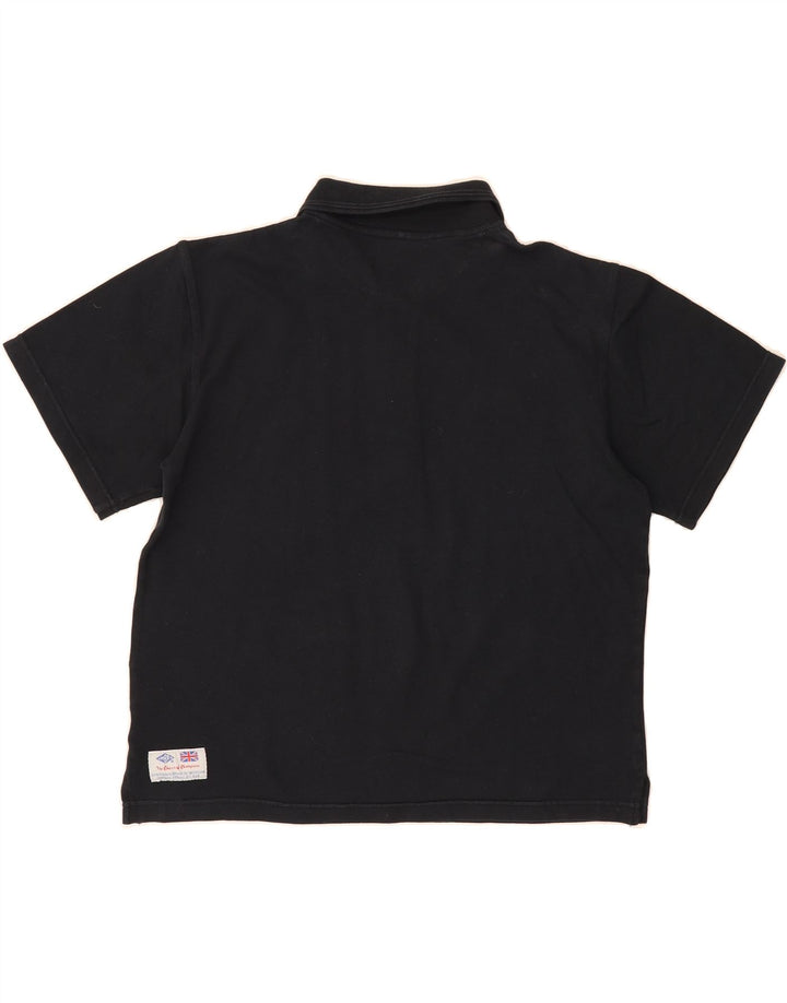 UMBRO Boys Polo Shirt 13-14 Years Medium Navy Blue Cotton Vintage Umbro and Second-Hand Umbro from Messina Hembry 