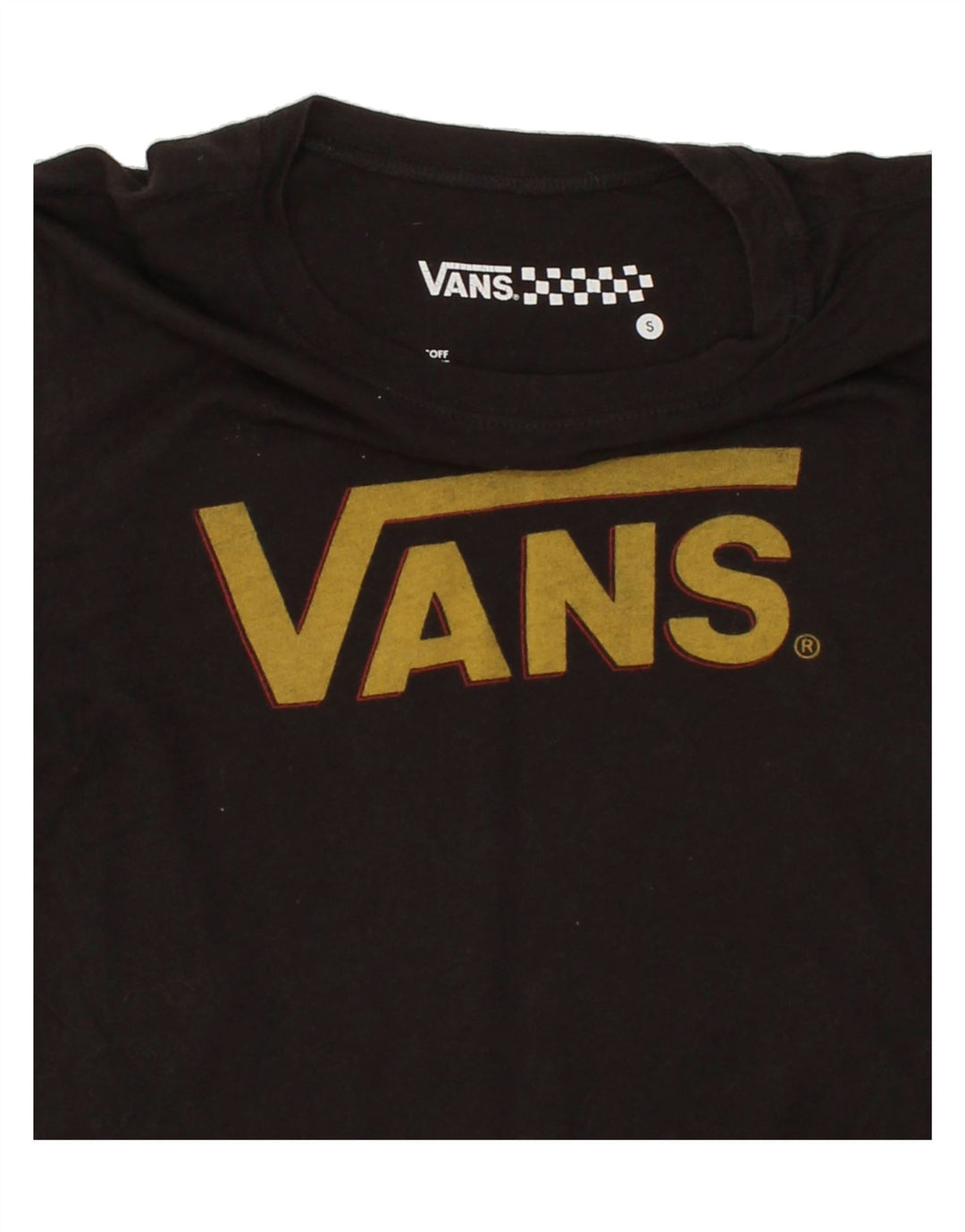 VANS Womens Graphic T-Shirt Top UK 10 Small Black Vintage Vans and Second-Hand Vans from Messina Hembry 