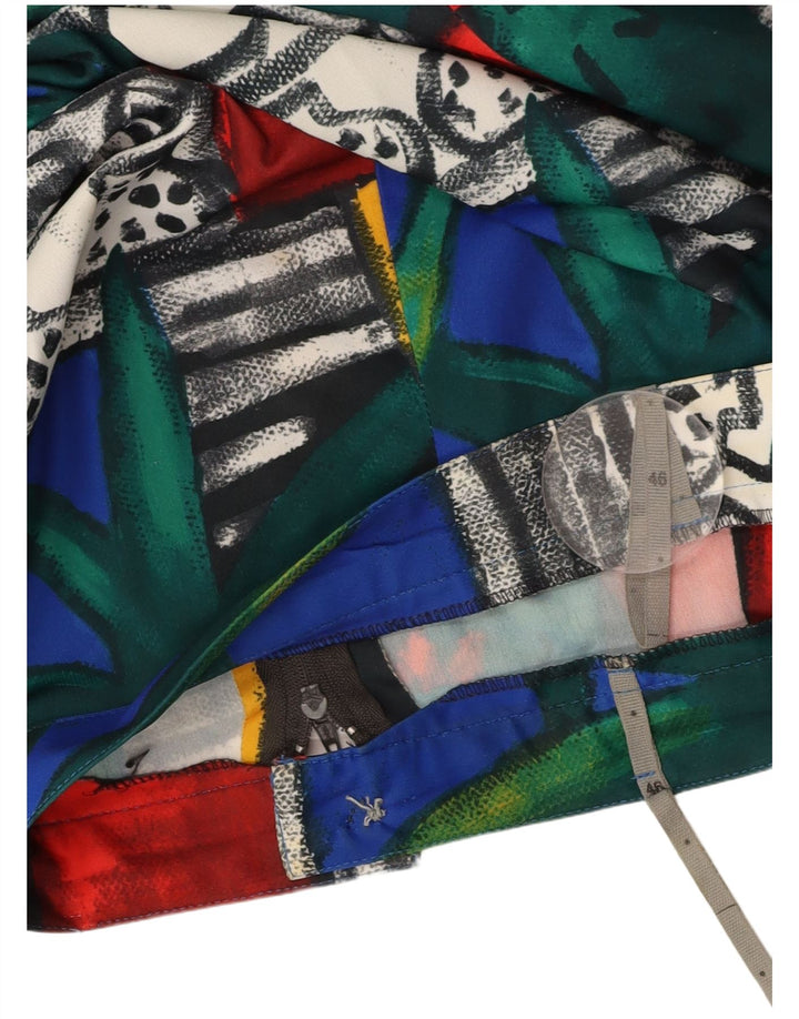 Gonna a trapezio da donna VINTAGE IT 46 grande W32 multicolore