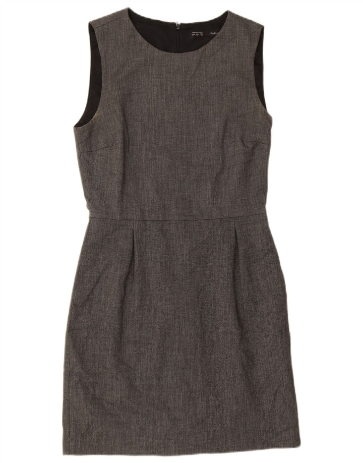 Abito tubino senza maniche da donna Zara UK 10 piccolo poliestere grigio