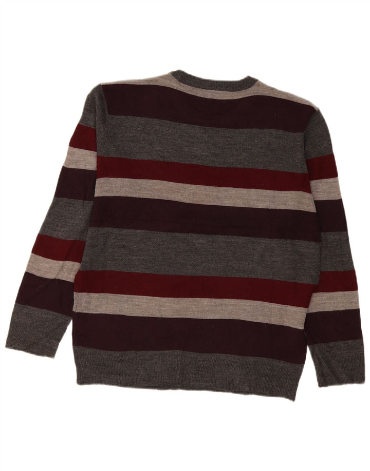 Pierre Cardin Maglione girocollo da uomo a righe piccole multicolore