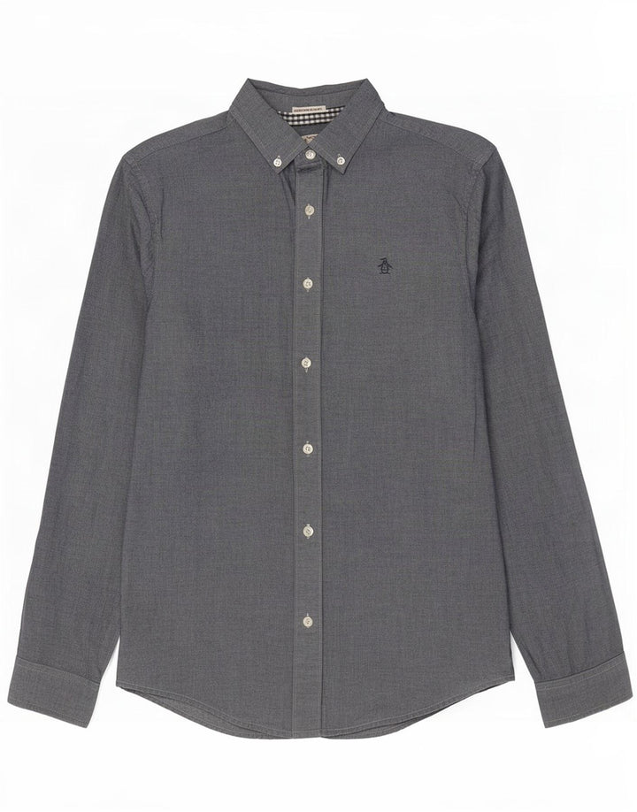 Camicia Penguin Heritage da uomo slim fit piccola in cotone grigio