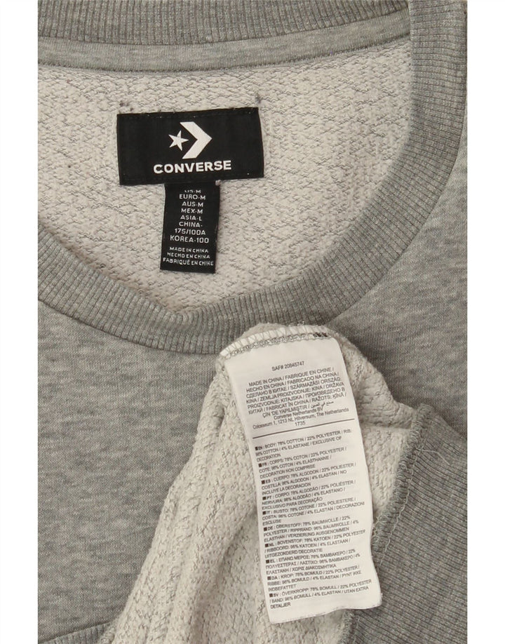 CONVERSE Felpa da uomo Maglione in cotone grigio medio