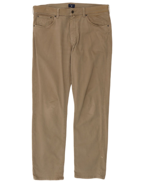 Pantaloni casual dritti da uomo Gant W34 L32 cotone kaki