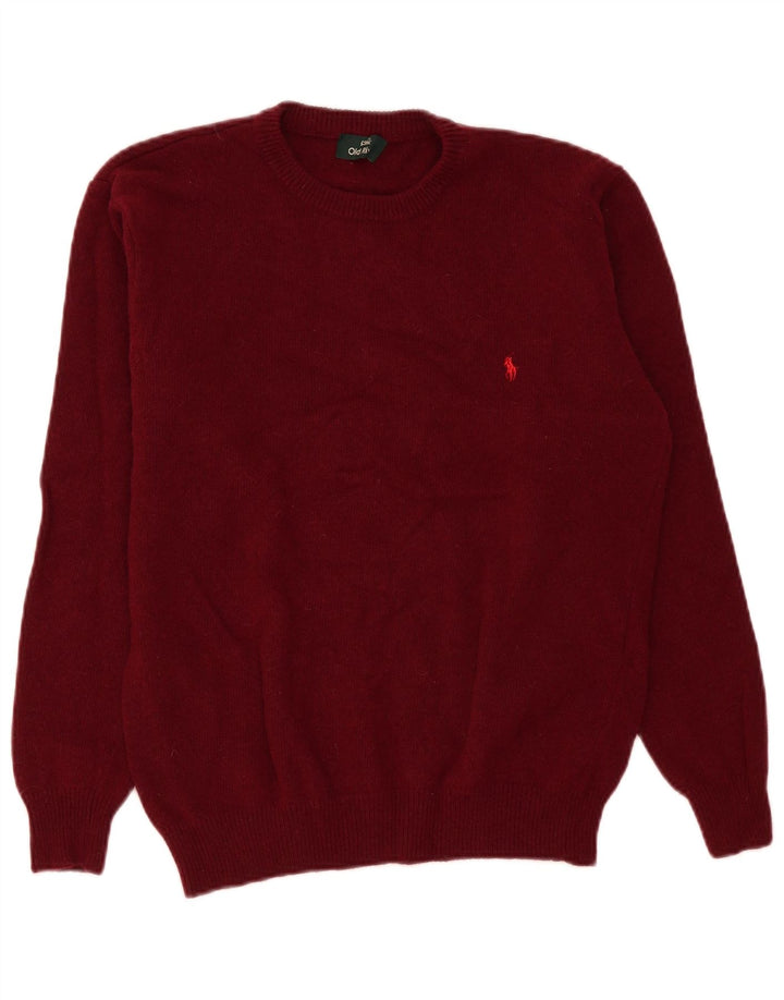 Maglione da uomo girocollo Old River in lana vergine bordeaux media