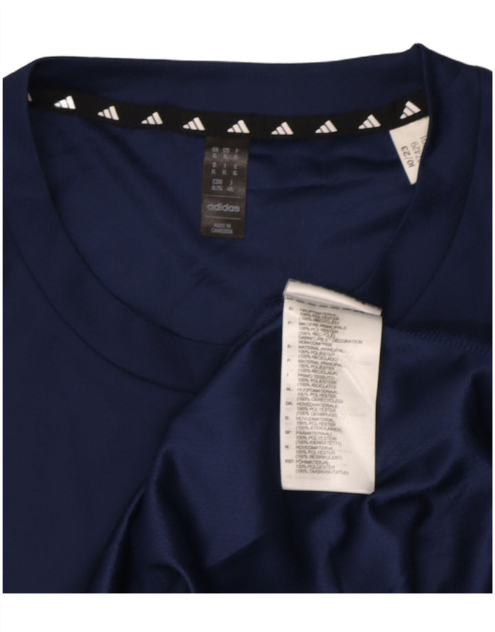 T-shirt Adidas Aeroready da uomo Top XL in poliestere blu navy