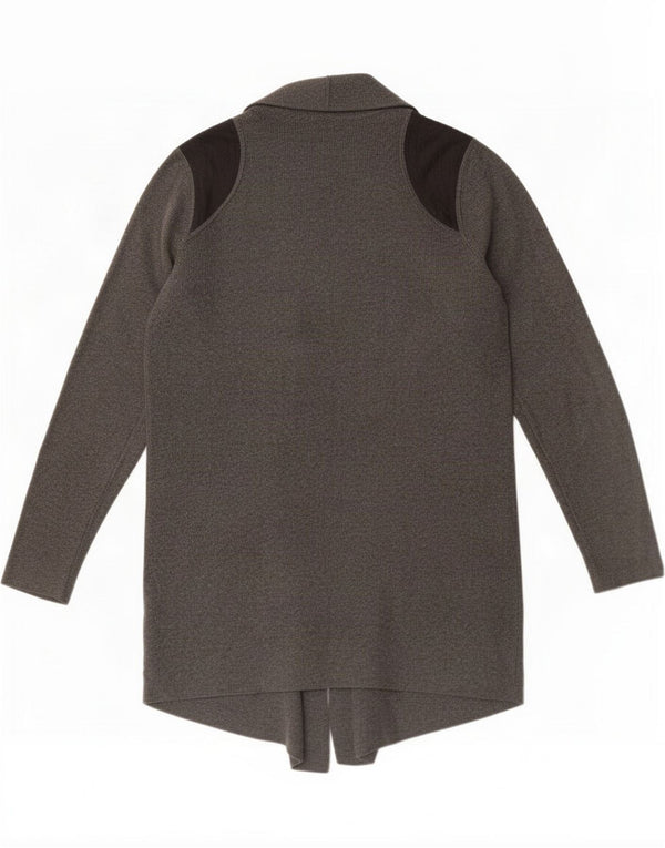 Marks & Spencer Maglione cardigan lungo da donna UK 16 Large Grigio