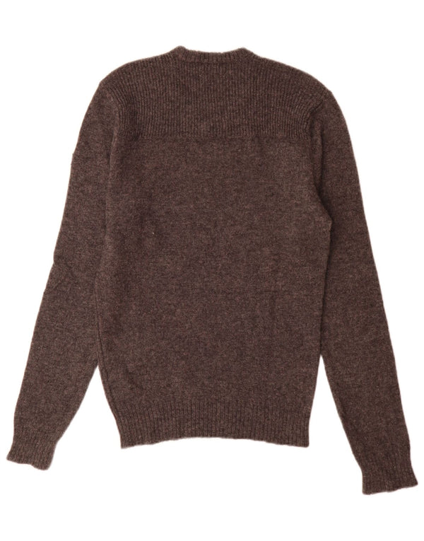 Calvin Klein Jeans Maglione da uomo con scollo a V piccolo in lana screziata grigia