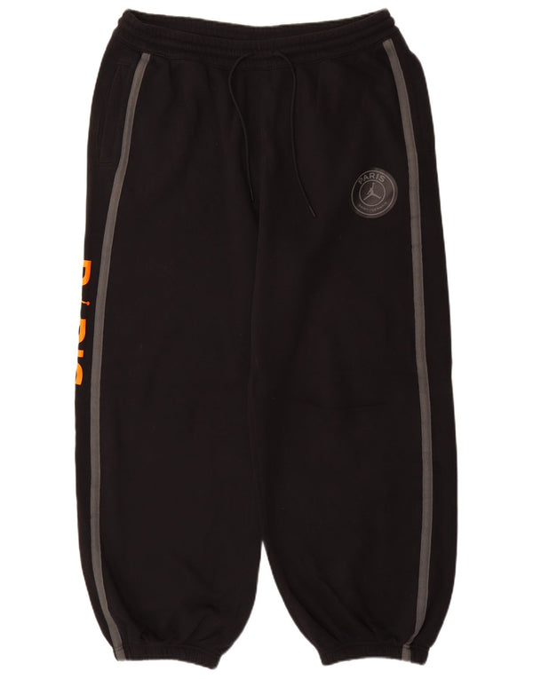 JORDAN Mens Paris Graphic Tracksuit Trousers Joggers Large Black Cotton