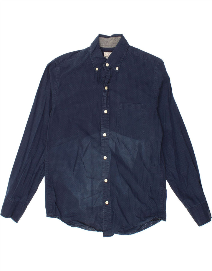 J. CREW Mens Shirt Small Navy Blue Spotted Cotton Vintage J. Crew and Second-Hand J. Crew from Messina Hembry 