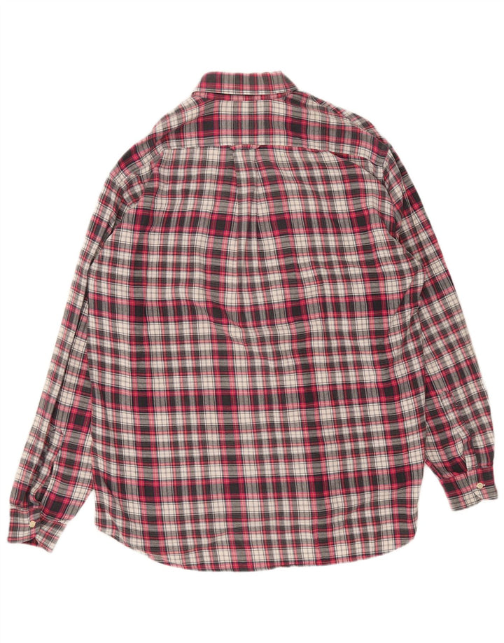Camicia vintage da uomo in flanella di cotone a quadri rossi grandi