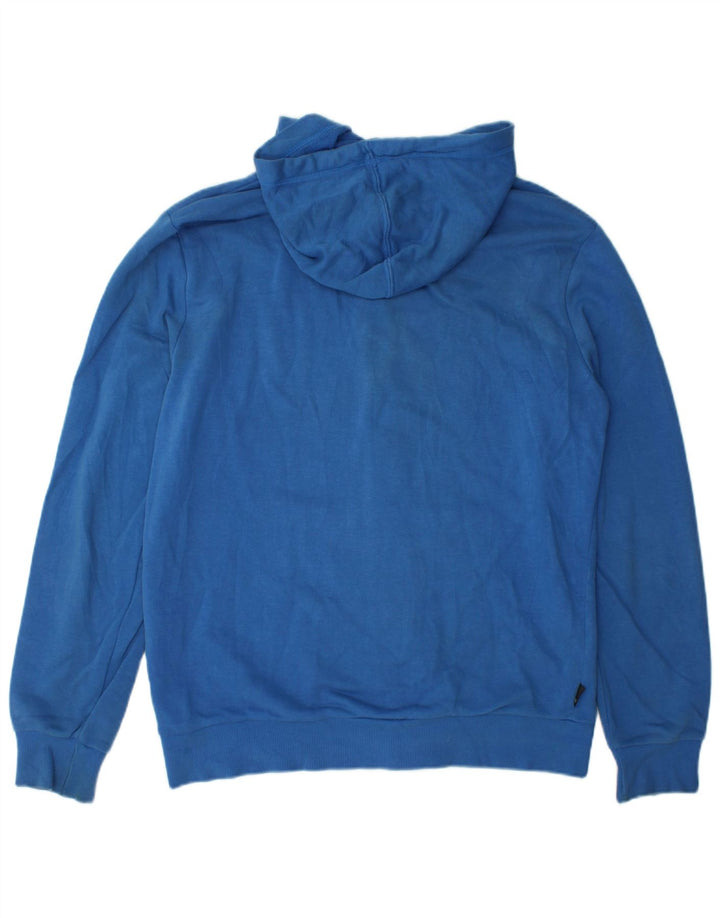 Felpa con cappuccio e zip grafica Puma da uomo in cotone blu medio
