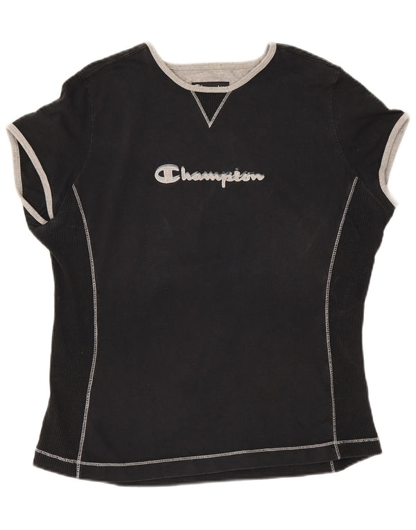 T-shirt grafica da donna Champion Top UK 18 XL cotone nero