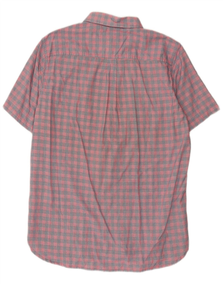 Camicia da uomo a maniche corte con vestibilità regolare Superdry, in cotone a quadri rosa grande