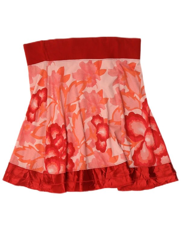 Gonna Desigual da donna a trapezio con grafica XL W36 rossa floreale