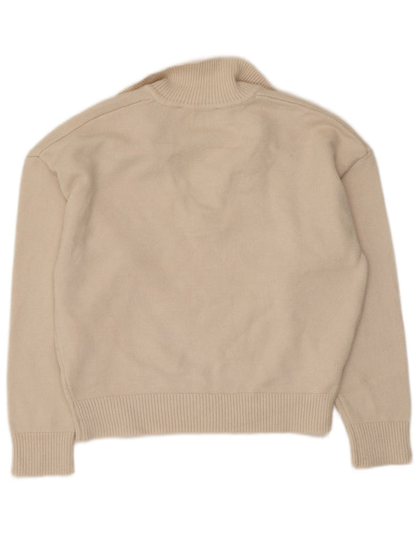 Maglione corto con collo alto da donna Zara UK 14 Beige medio