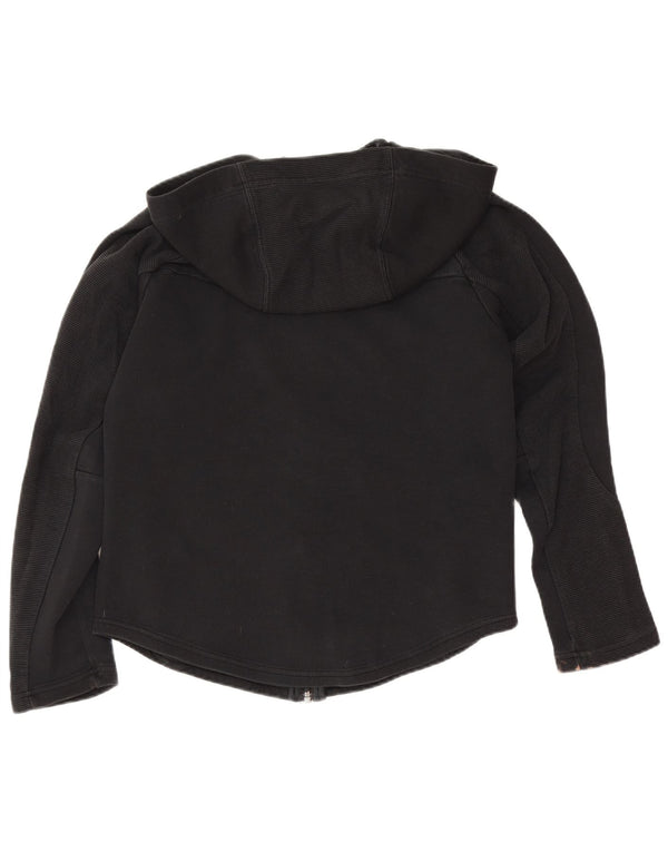 Felpa con cappuccio e zip da donna Puma UK 4 XS Black Cotton Sports