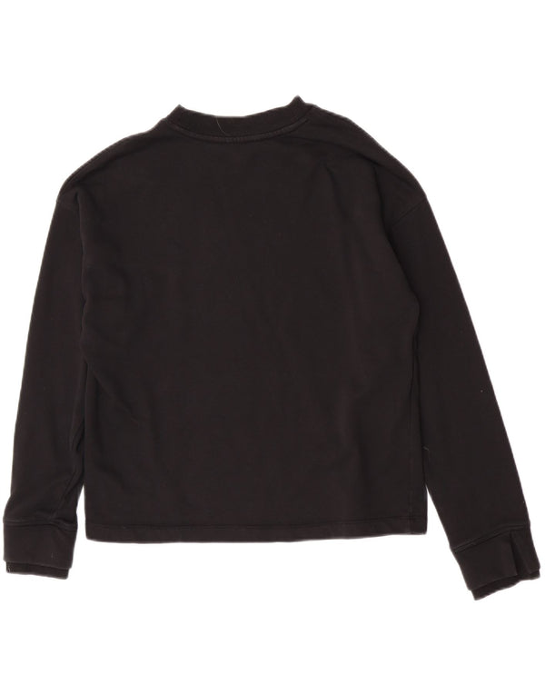 Felpa oversize con grafica da donna Dkny UK 10 piccola in cotone nero