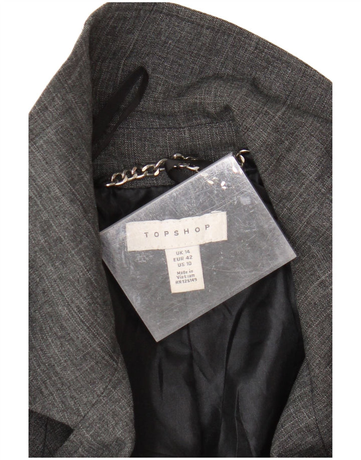 Trench oversize da donna Topshop UK 14 grande poliestere grigio