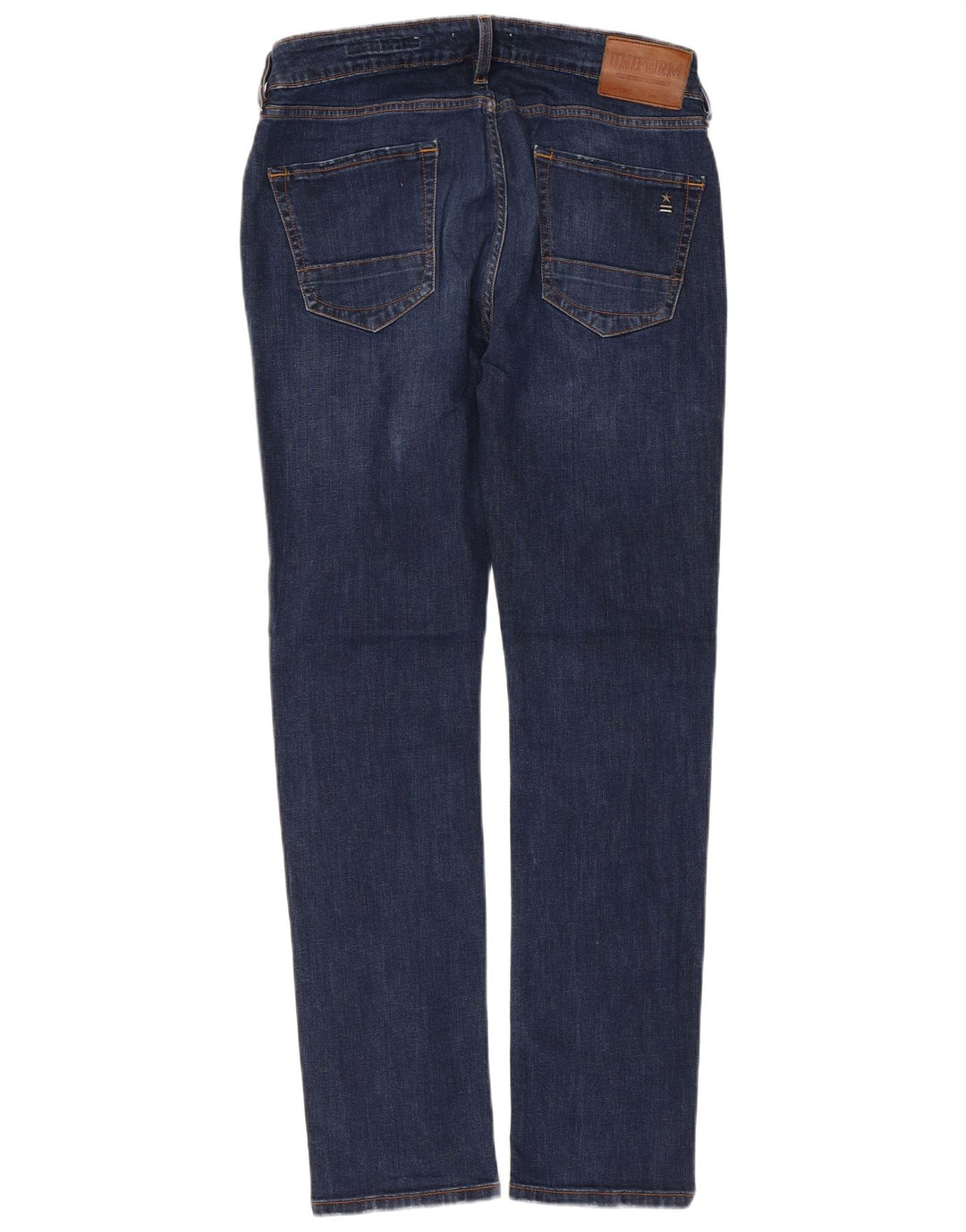 Jeans slim da uomo uniformi W32 L30 cotone blu navy