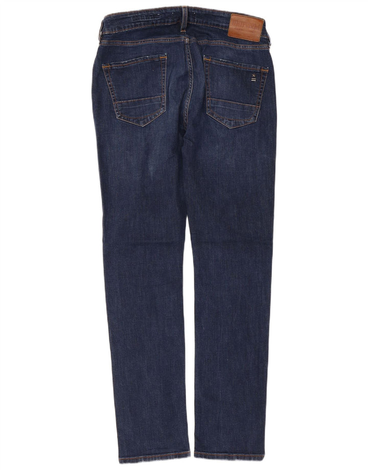 Jeans slim da uomo uniformi W32 L30 cotone blu navy