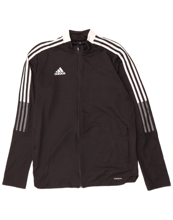 Giacca da tuta da uomo Adidas Aeroready, grande, in poliestere nero