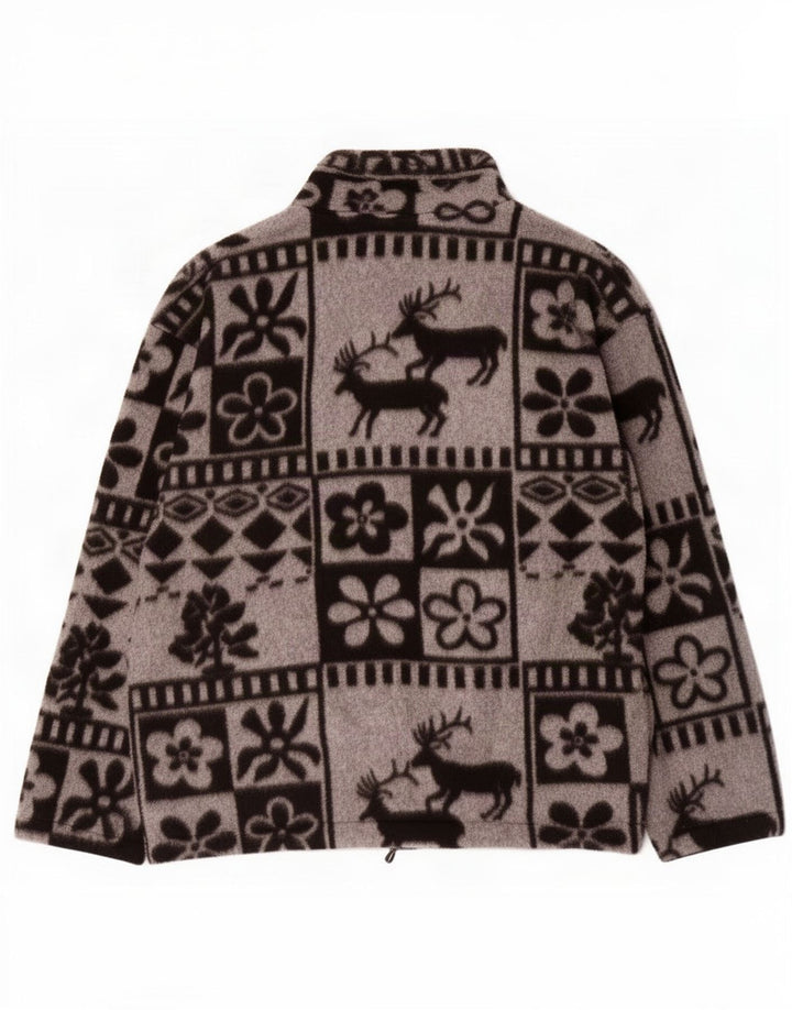 Giacca in pile vintage da uomo UK 38 Grigio medio Fair Isle