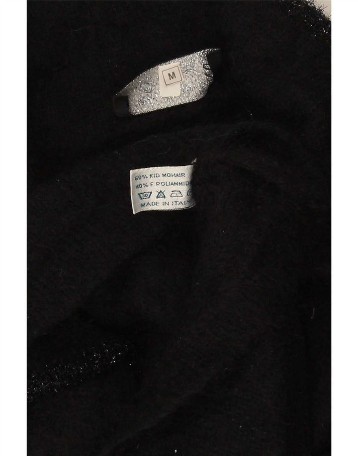Maglione cardigan da donna La Perla UK 12 Mohair nero medio