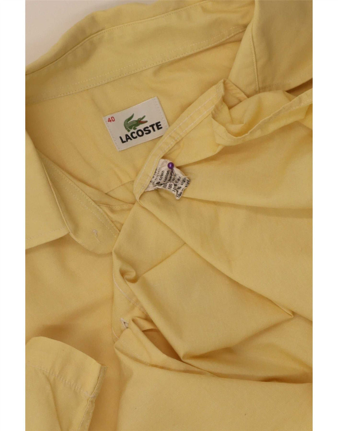 Camicia a maniche corte da uomo Lacoste taglia 40 cotone giallo medio